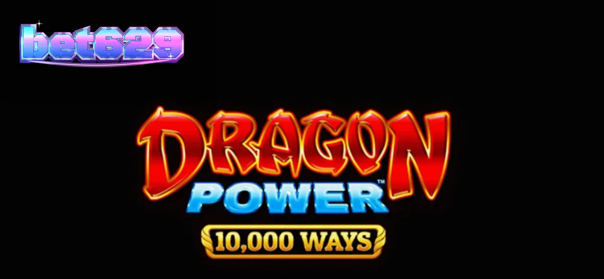 Dragon Power 10,000 Ways slot machine interface featuring golden dragon motifs and glowing cash orbs.